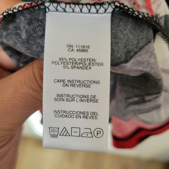 Michael Kors Abstract Red and Black Midi Dress - Picture 5 of 7